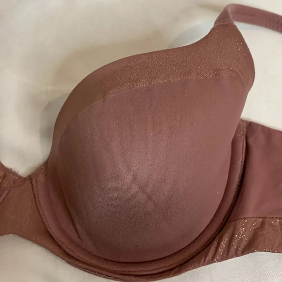 Victoria's Secret Body by Victoria Lined Demi Mauve Sparkle Bra 32D - Picture 9 of 16